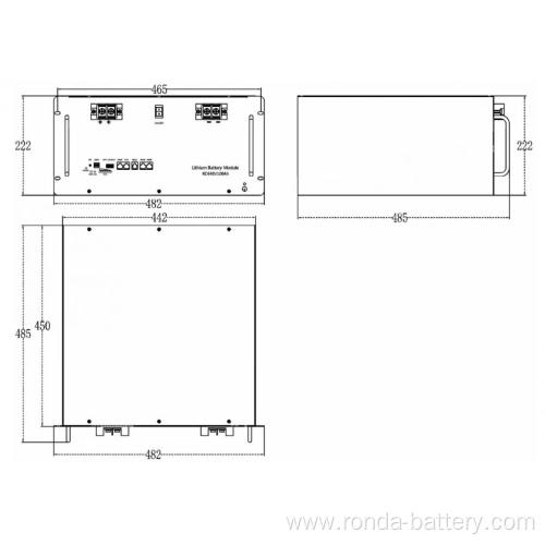 48V 100Ah LiFePO4 Battery Rack Home Energy Storage